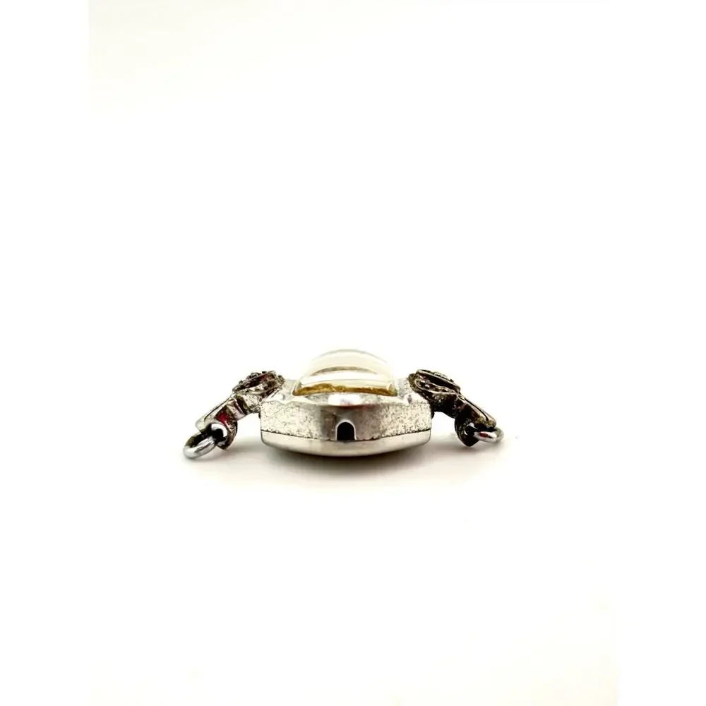 Vintage Clinton Ladies Mechanical Wrist Watch Art Deco Silver Tone Parts Repair